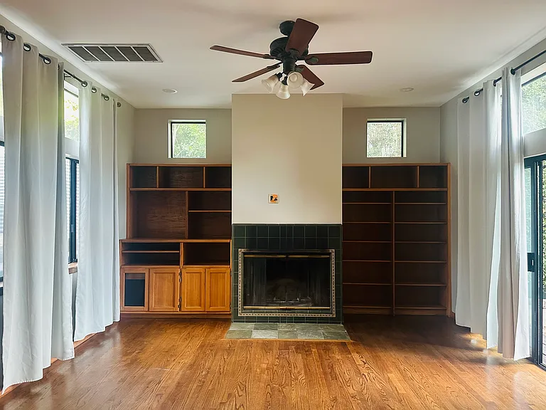 Family room with sliding glass door out to back yard.