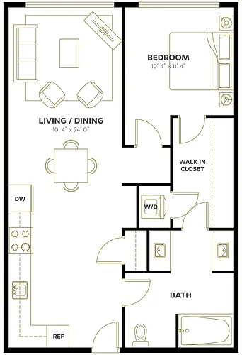 Floor plan 1X1 C19
