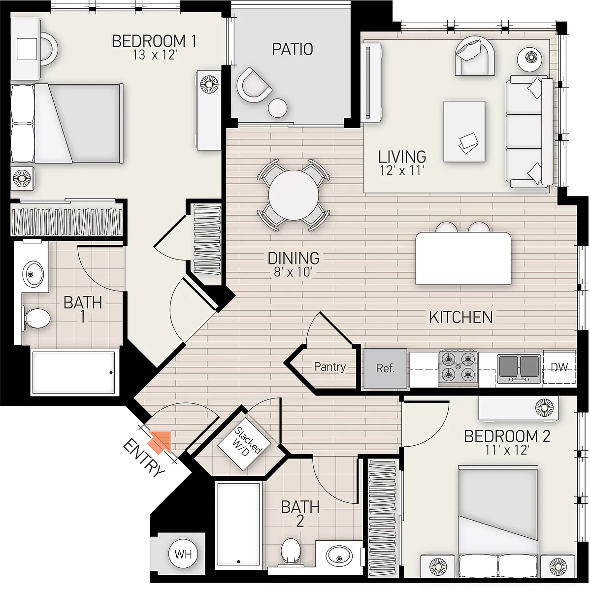 Floor plan River View I - Plan P