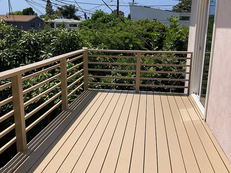 large balcony facing south