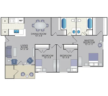Floor plan Three Bedroom