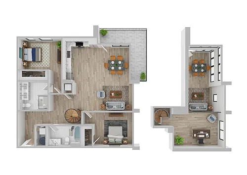 Floor plan Two Bedroom Loft