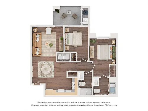 Floor plan 2AA (Wheelchair Accessible)
