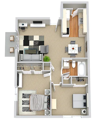 Floor plan 2 Beds | 1 Bath