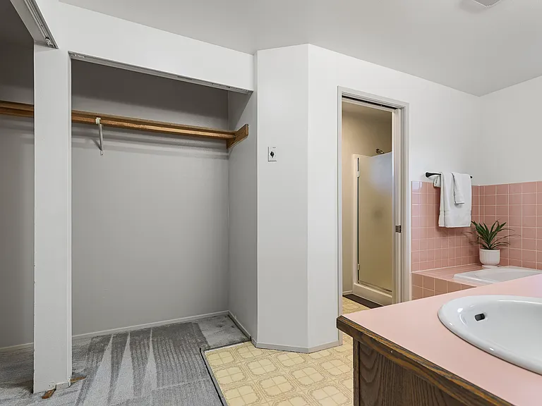 Master bathroom double closets