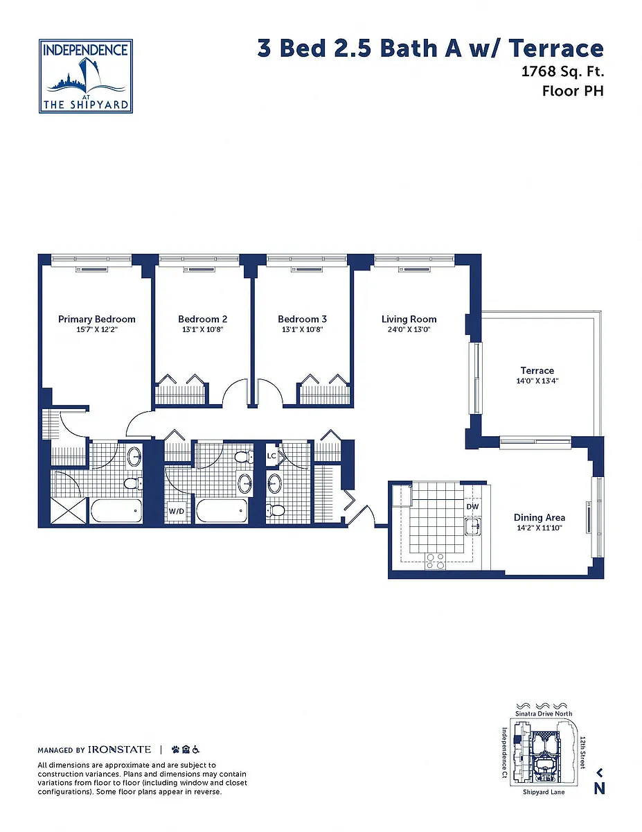 Floor plan 3 Bed 2.5 Bath A