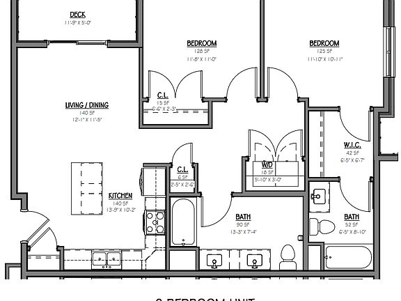 2 bedroom floor plan