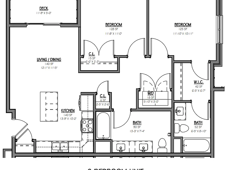 2 bedroom floor plan