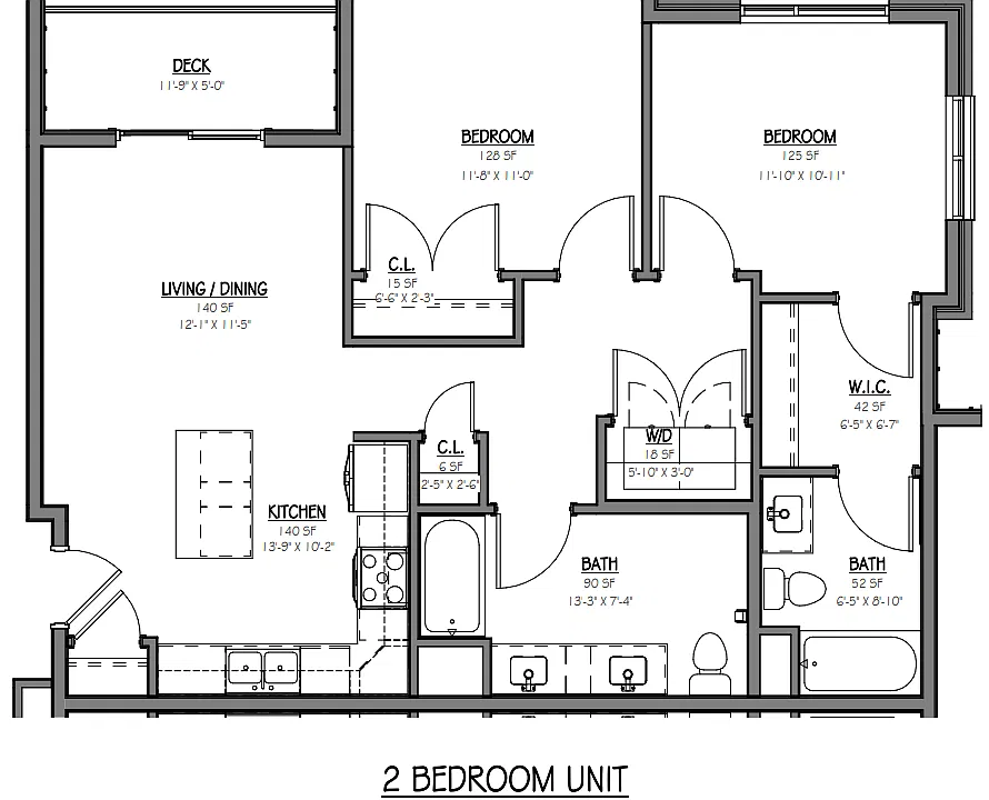 2 bedroom floor plan