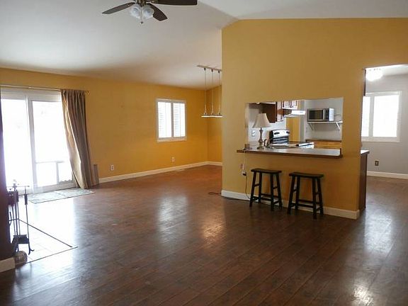 Vaulted ceilings complement this open floor plan.
