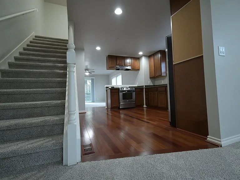Kitchen and upper staircase