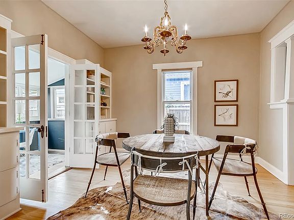 Dining room looking into second bedroom/office