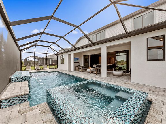 Screened-in custom pool and spa