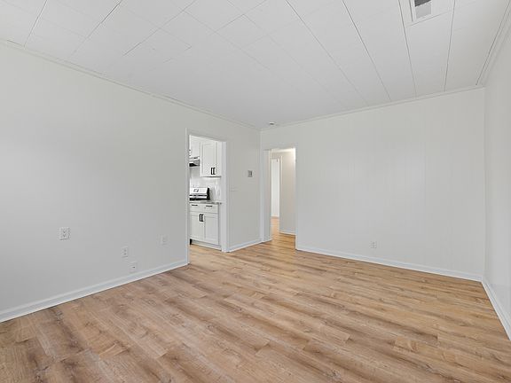 Entryway, living room, dining room