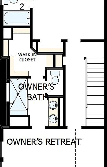 3rd floor bedrooms with full bath , owner's with walk in closet