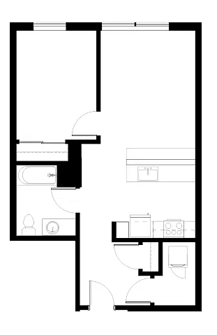 Floor plan 1X1 B