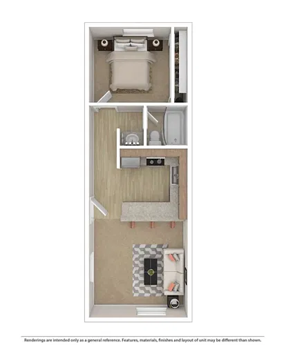 Floor plan 1 Bedroom 1 Bathroom