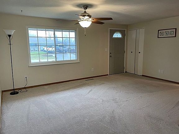 Newly carpeted living room