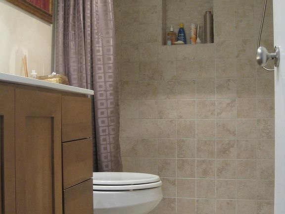 Upscale tile throughout bath