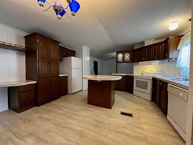 Large kitchen with center island