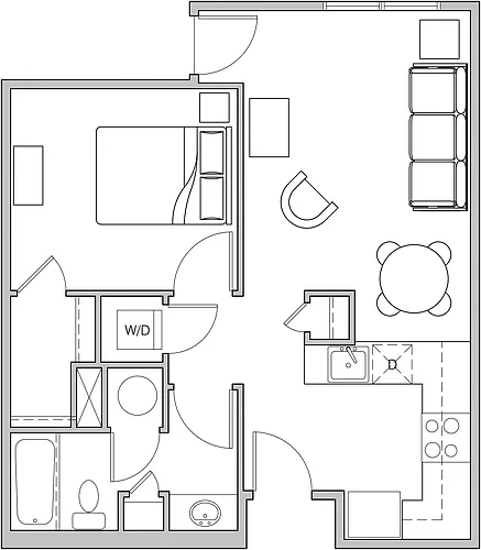 Floor plan 1 Bd 1Ba