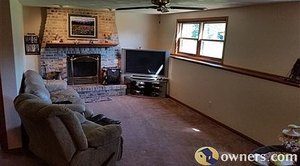 Large Family Room with wood burning fireplace