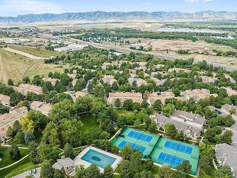 Aerial View of Pool #1 and Tennis Courts #1, Rental Includes 1 Security Card to Access Community Amenities