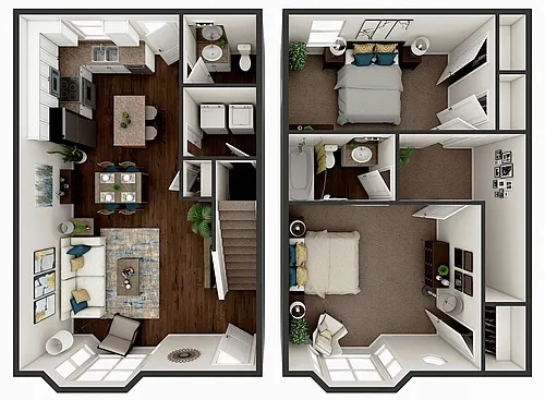Floor plan 2 Bd with Bay Window