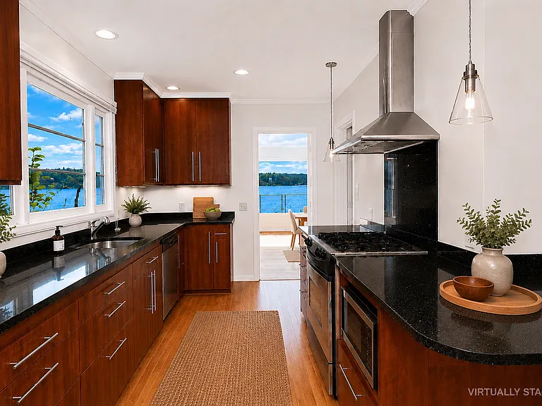 kitchen opens to dining room
