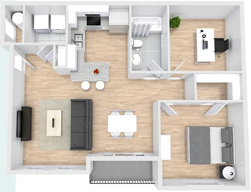 Floor plan 1x1 Office