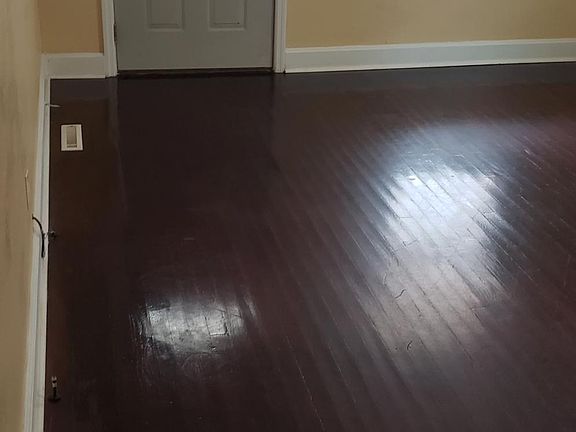 Living room, original hardwood floors