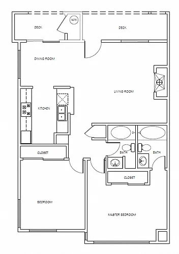 Floor plan 2 Bed 2 Bath