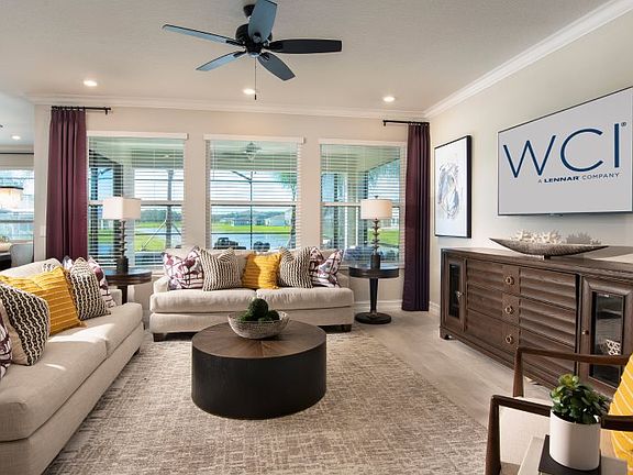 The spacious living room is a versatile space ideal for hosting dinner parties, movie nights or holi