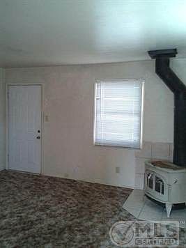 Living room with wood stove