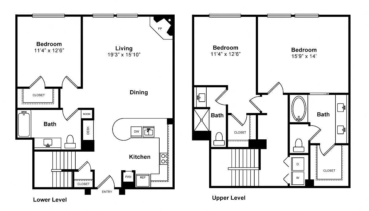 Floor plan Three Bedroom Townhouse