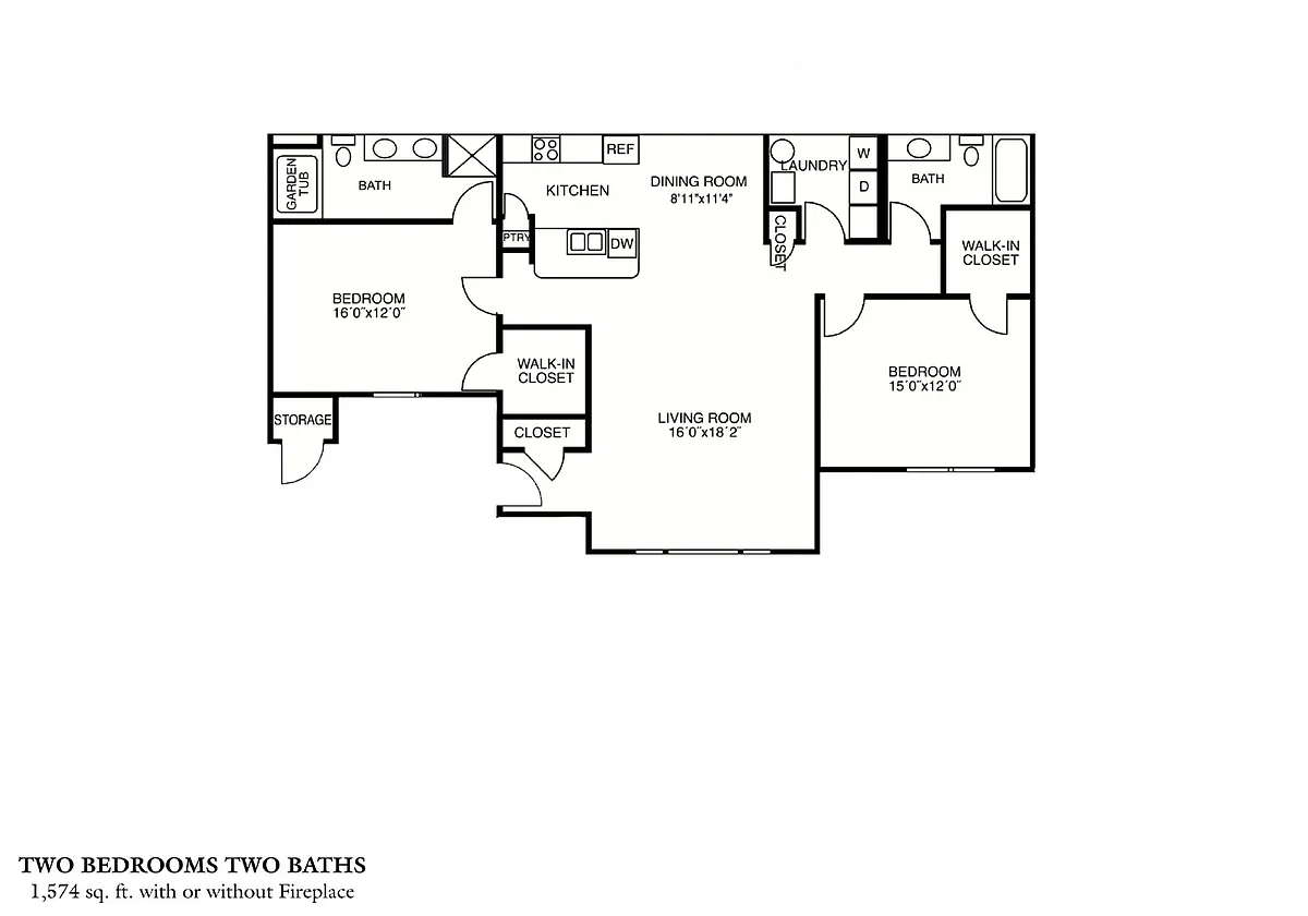 Floor plan 2 Bedroom Split