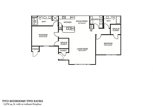 Floor plan 2 Bedroom Split