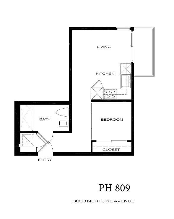 Floor plan Penthouse Urban 1 bedroom East facing Balcony