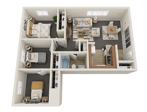 Floor plan 3 Bed / 1 Bath