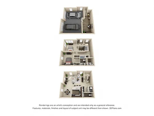 Floor plan The Kingston Townhome with Garage