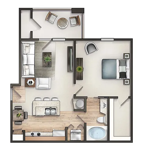 Floor plan The Classic Poinsett with Balcony