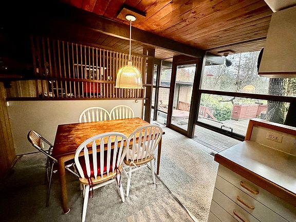 Dining room looking out into the trees