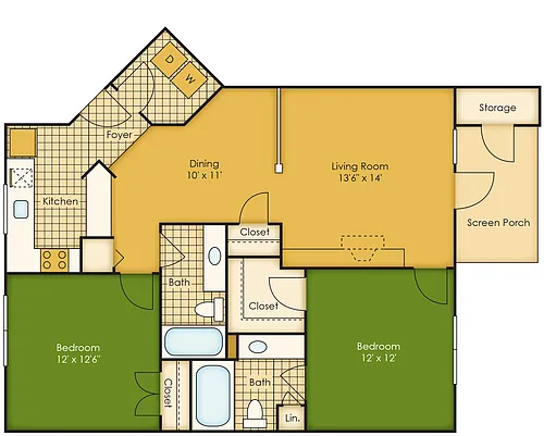 Floor plan 2X2A