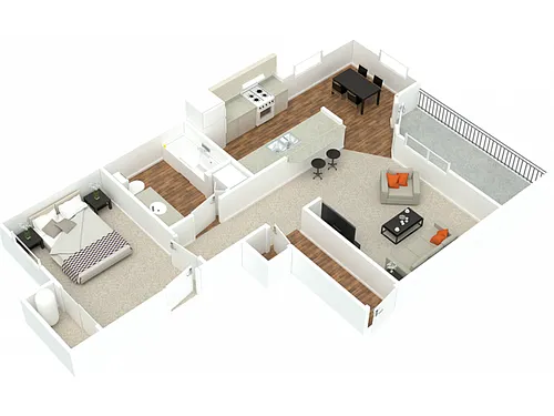 Floor plan 1X1B
