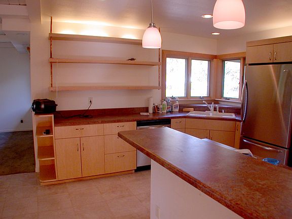 another view of kitchen--maple cabinets