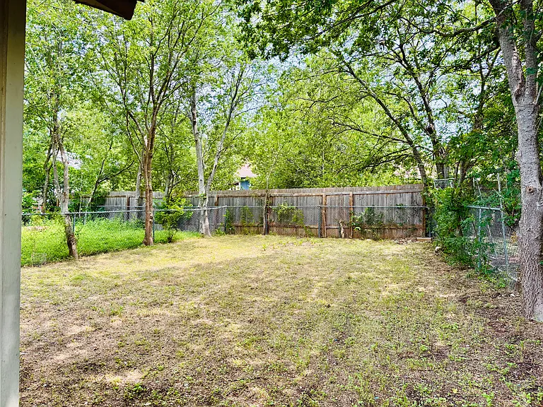Fenced backyard