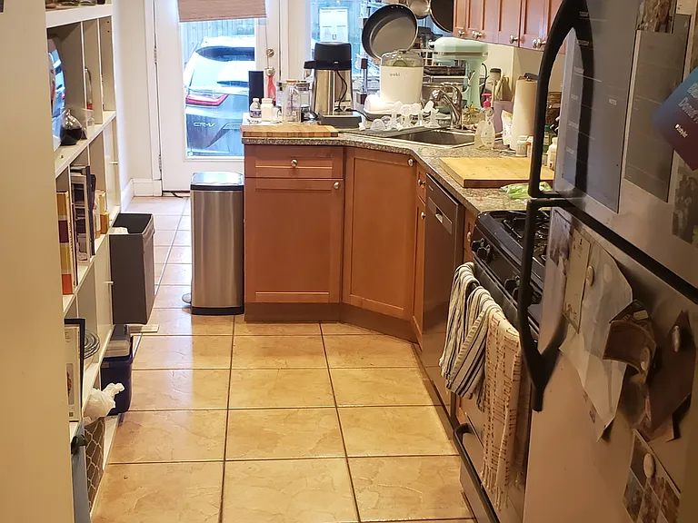 First Floor galley kitchen looking towards the rear of the property