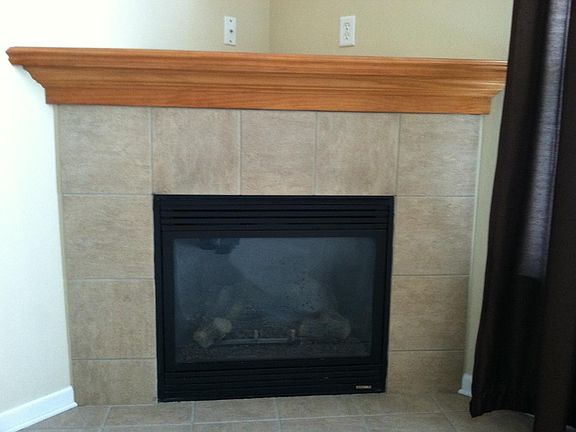gas fireplace in living room