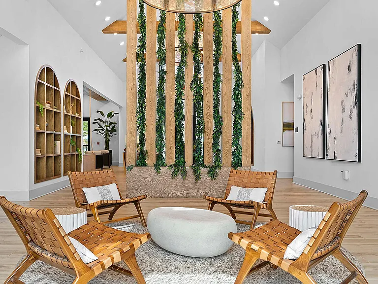 Experience the elegance of this modern lounge, perfect for relaxation and socializing.
