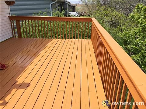 NEWLY RESTAINED DECK